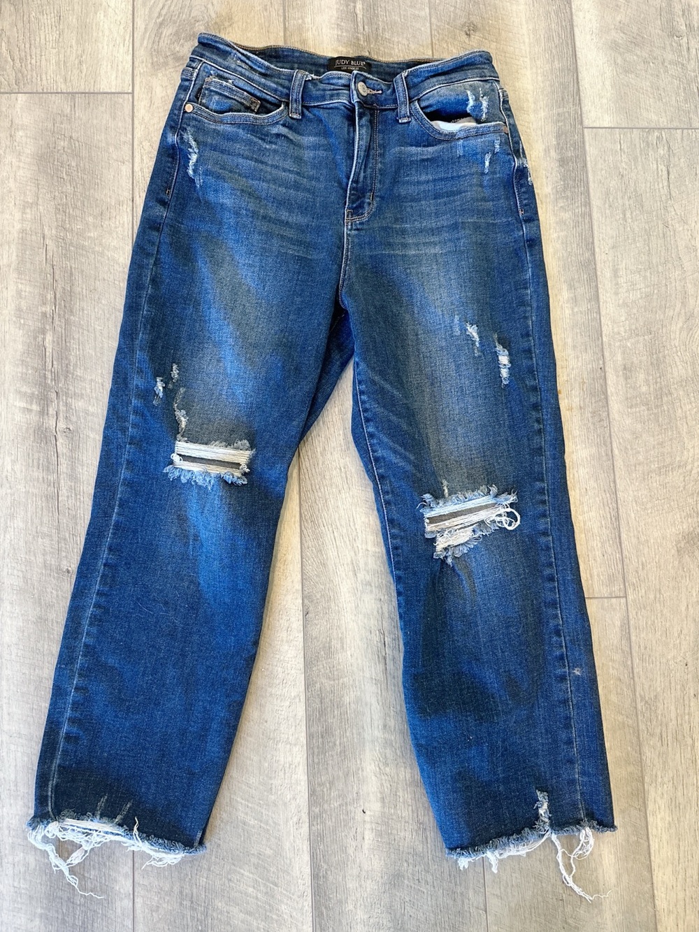 Judy Blue Jeans Women's Size 9/29 Blue Stretch Denim Style #JB82593DK Distressed